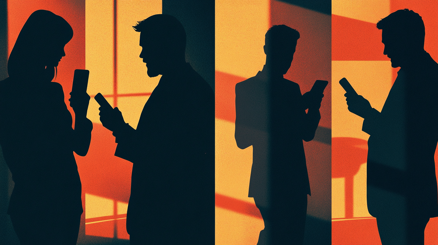 Silhouettes holding phones showing various reasons people choose to hide their caller ID