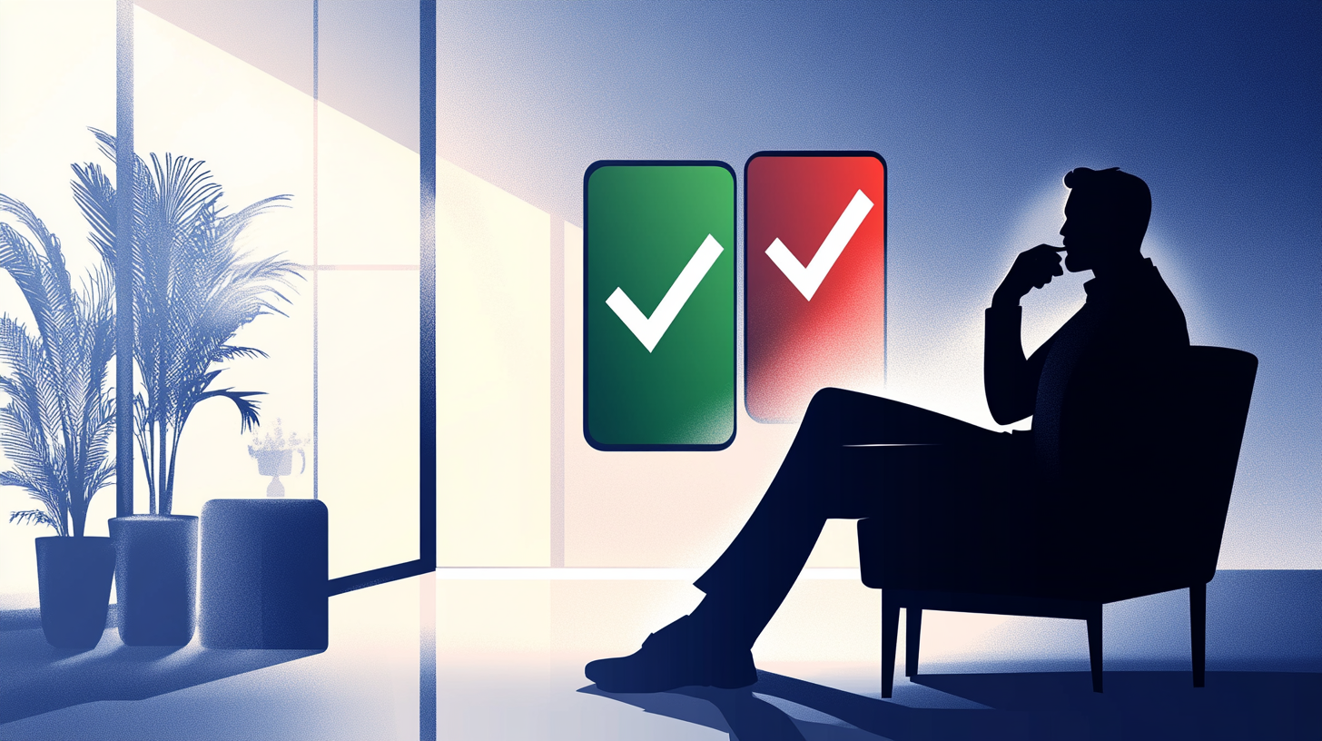 smartphone icons with a green check and a red warning sign depicting the importance of a number’s reliability