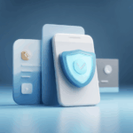 Minimalist graphic showing a protected primary phone and a secondary phone absorbing spam calls.