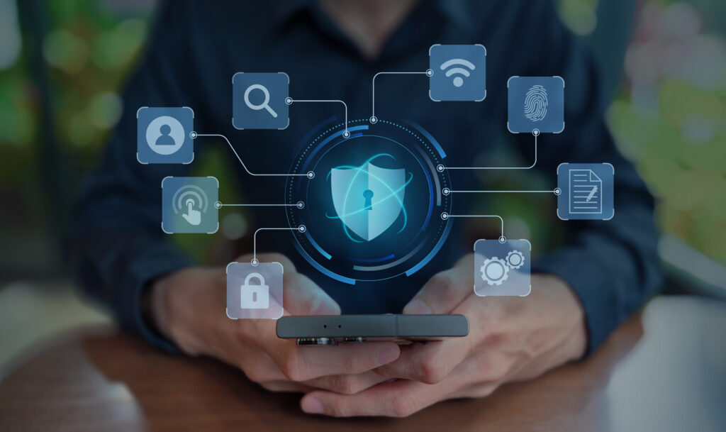 Branded calling and rich call data (RCD) showing verified business name and logo on smartphone screen to build caller trust